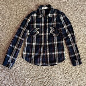 Love Tree Black and White Plaid Button Down Shirt